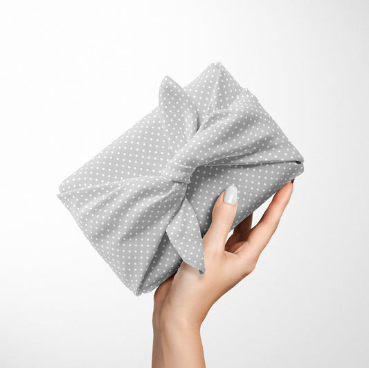 FUROSHIKI - Emballage cadeau tissu - Pois & Gris