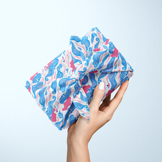 FUROSHIKI - Emballage cadeau tissu  - La Mer