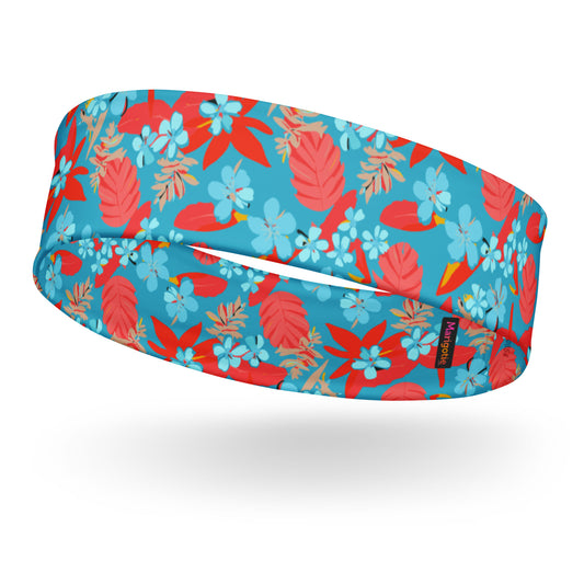 Bandeau Headband - Fleurs de Hawaï (bleu)
